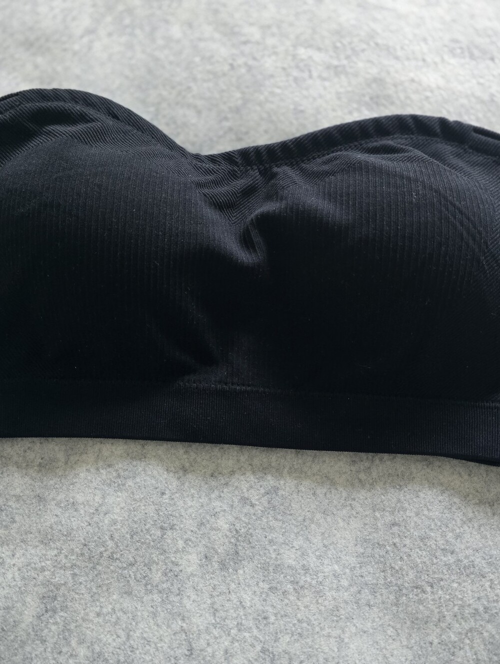 Seamless Strapless Bandeau Bralette XL  - Black